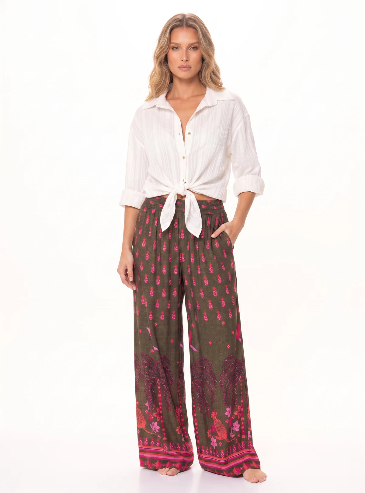 PANTALÓN PALAZZO ESTAMPADO AMAZONICO EN VISCOSA 8075