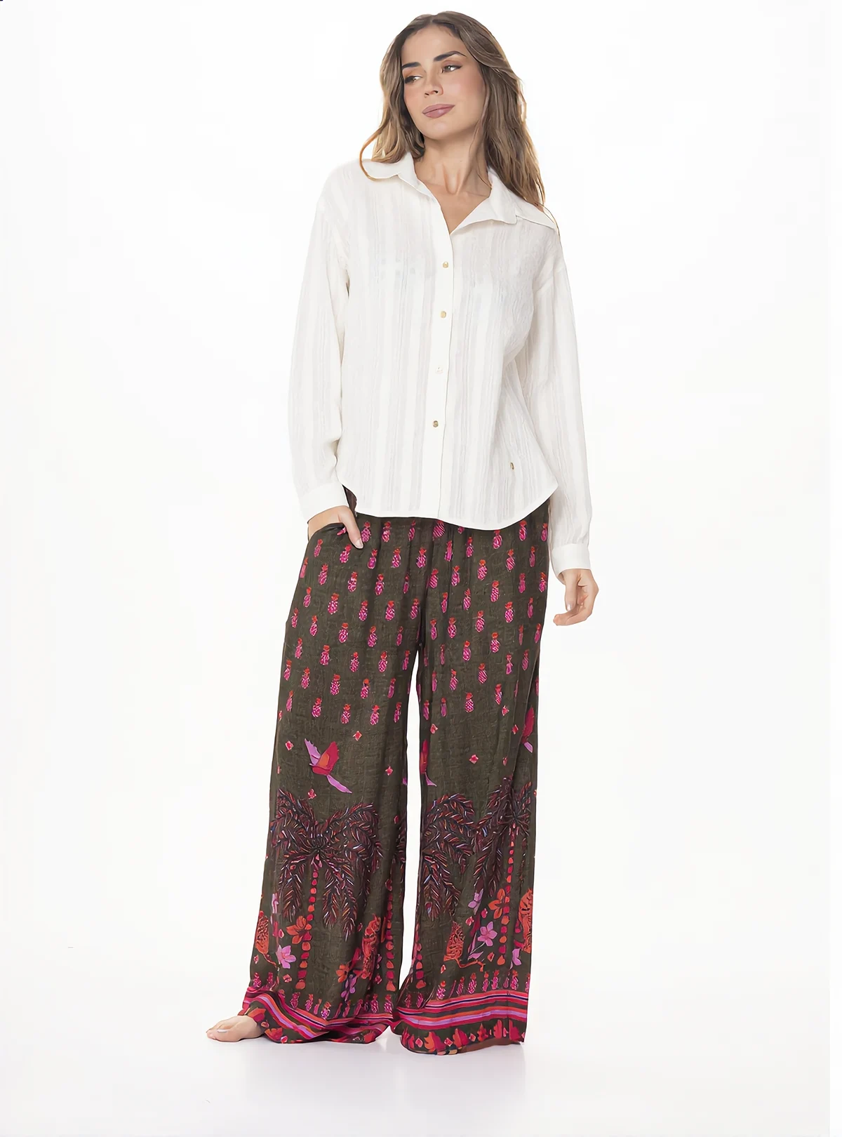 PANTALÓN PALAZZO ESTAMPADO AMAZONICO EN VISCOSA 8075