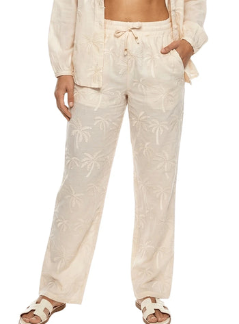 CAMISA MANGA LARGA EN ALGODÓN BORDADO DE PALMERAS 8317