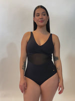 VESTIDO BAÑO ENTERO COPA FIJA Y CONTROL DE ABDOMEN 1381 NEGRO