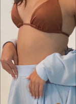 SHORTS 2 BOLSILLOS LINO SEMILLA 8147 AZUL