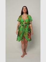 Kimono corto en malla con lycra 9018