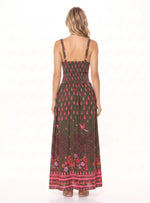 Vestido Largo con copa cenefa y resorte en tela viscosa 8072 Amazonico