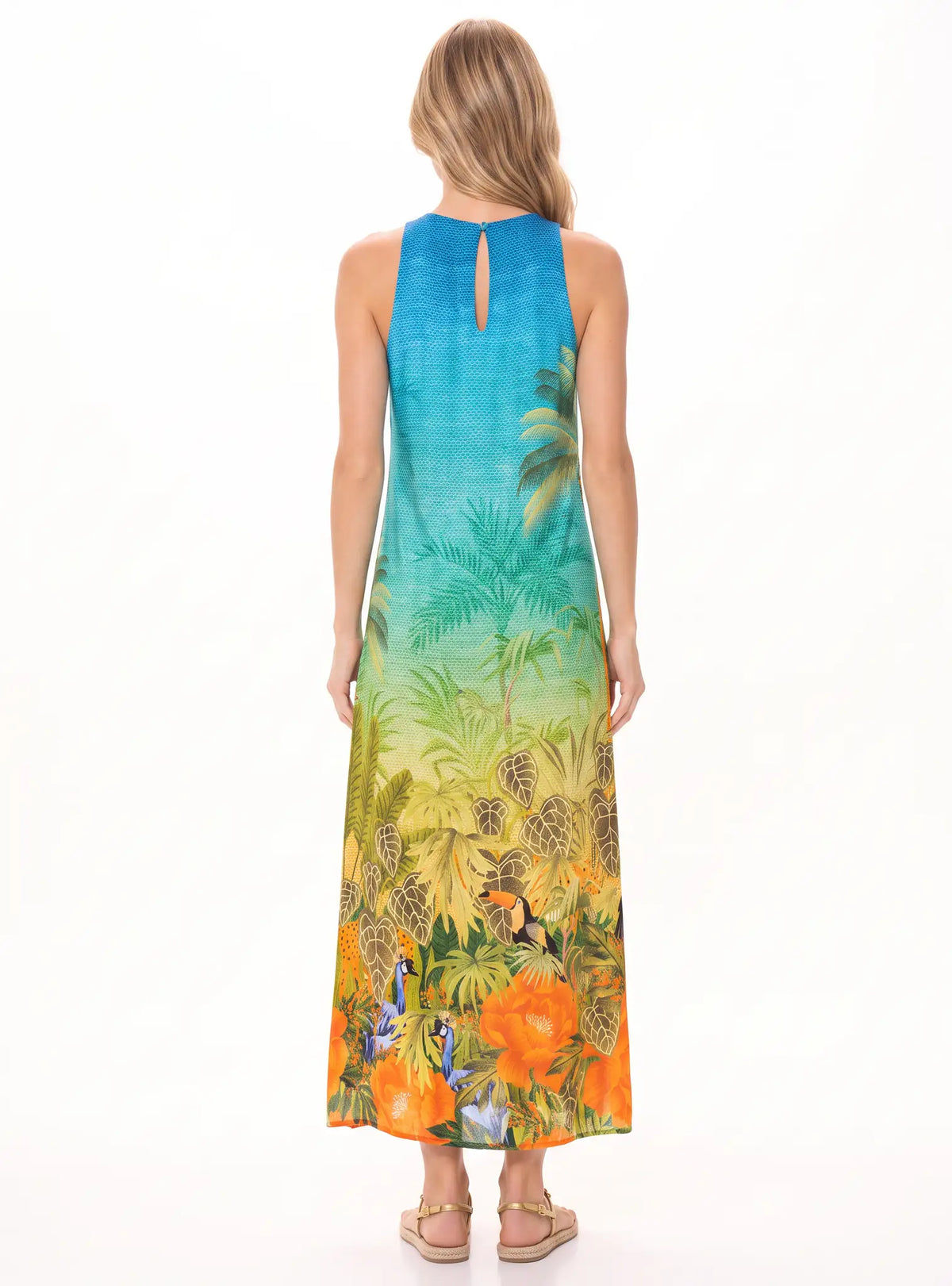 VESTIDO MIDI FRESCO CON ESTAMPADO SELVÁTICO EN CENEFA – 8080