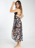 Vestido Largo con copas triangulares en malla con elongacion 830 RoseMary