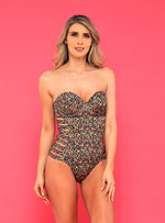 Vestido de baño entero copa realce y control abdomen 1281 salvaje