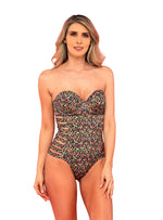Vestido de baño entero copa realce y control abdomen 1281 salvaje