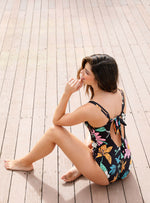 Vestido Baño Enterizo estampado con Copa y aro 1292 paradise