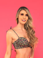 copa baño estampado con pompones 2319 salvaje