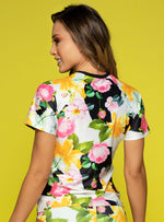 CAMISETA MANGA CORTA 3252 FLORA ROXA