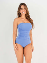 Entero Strapless Drapeado 1361 - Celeste