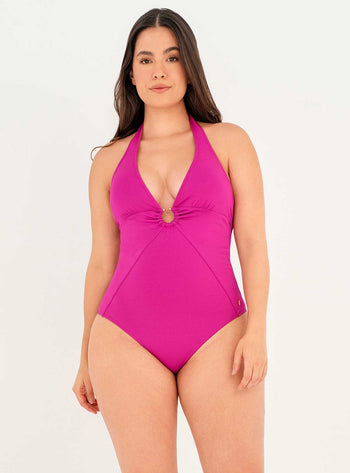 Vestido Baño Enterizo con copa fija Control de abdomen 1372 Flora