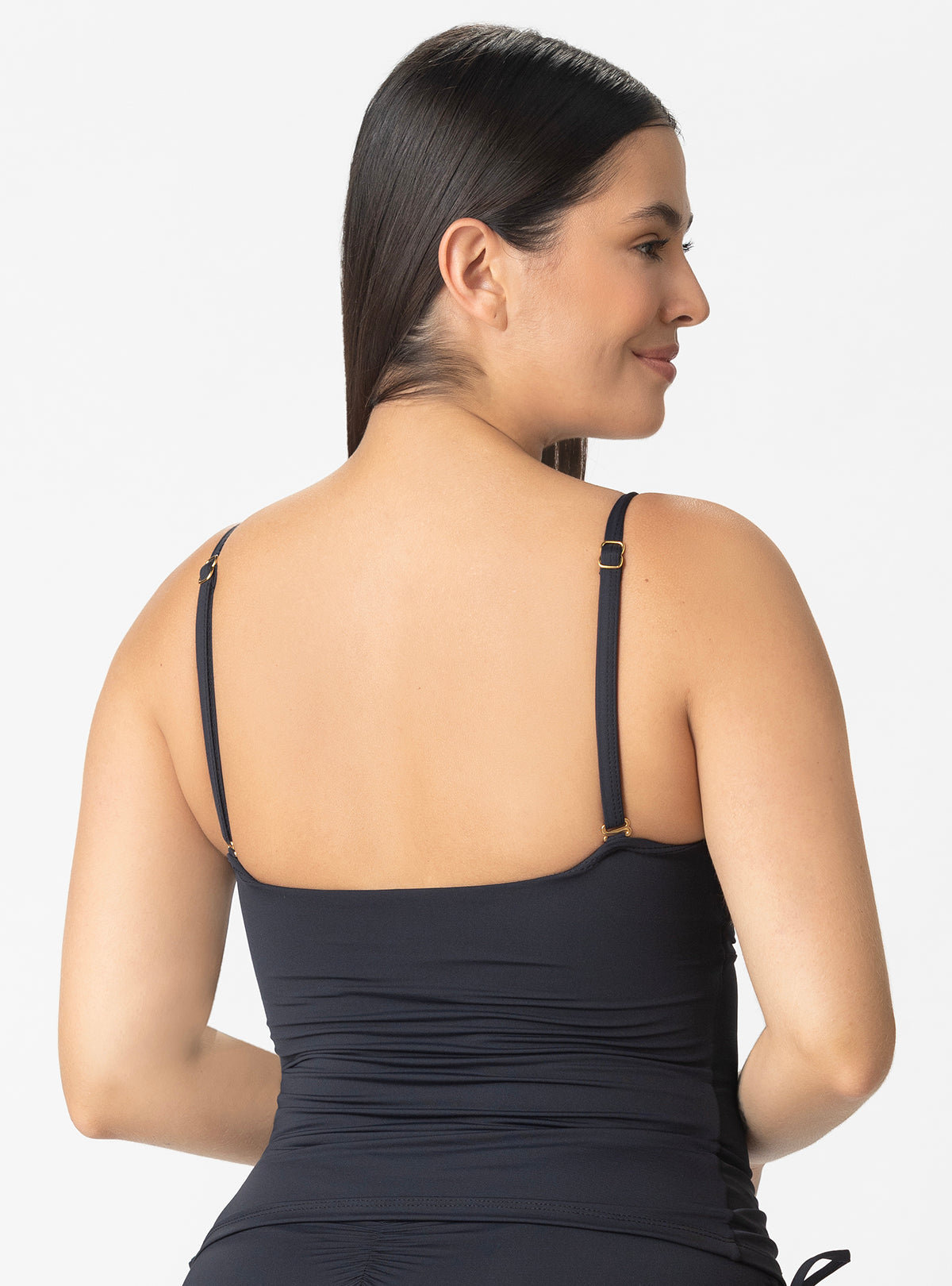 TANKINI TOP CON COPA REALCE IDEAL PARA ACUAFIT- NEGRO- 7131