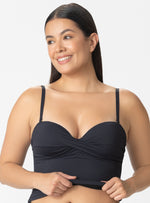 TANKINI TOP CON COPA REALCE IDEAL PARA ACUAFIT- NEGRO- 7131