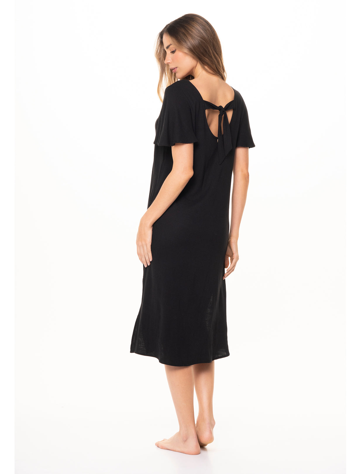 Vestido Midi 8059 Silueta Amplia - negro