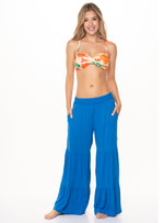 Pantalon 8061 Con Corte Y Resortado En Pretina azul