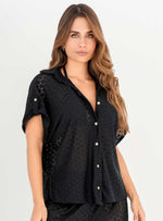 Camisa Manga Corta Ojalillo 9009 - Negro