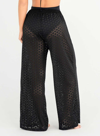 Pantalón en tela Ojalillo con Lycra 9010  Negro
