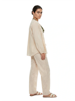 CAMISA MANGA LARGA EN ALGODÓN BORDADO DE PALMERAS 8317