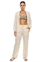 CAMISA MANGA LARGA EN ALGODÓN BORDADO DE PALMERAS 8317