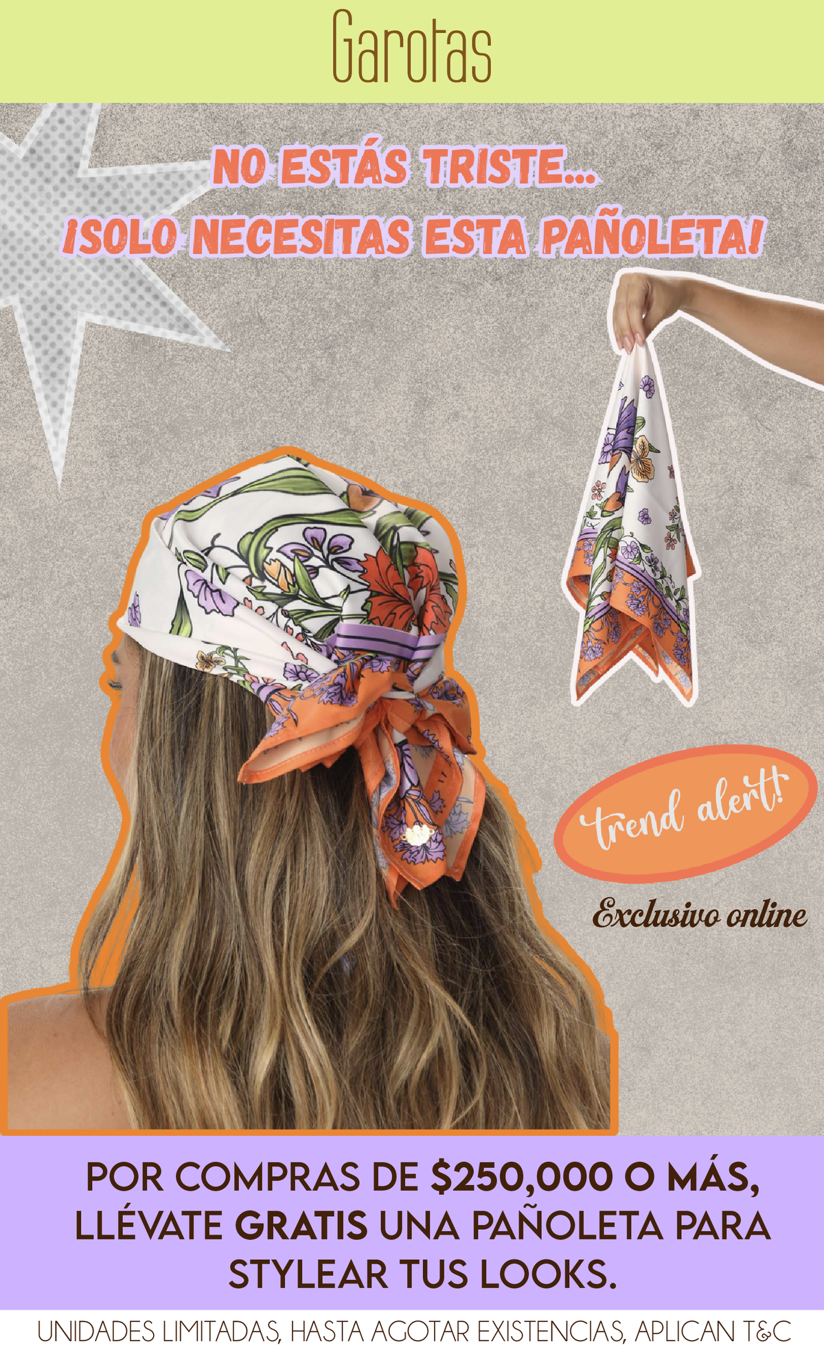 Pañoleta Estampada Sendela. 6060