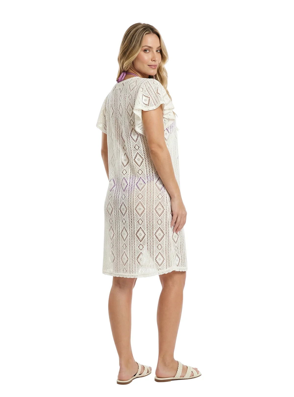 KAFTAN EN CROCHET MARFIL 8357
