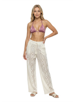 PANTALÓN ESTILO CLÁSICO EN CROCHET MARFIL 8358