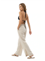 PANTALÓN ESTILO CLÁSICO EN LINO SEMILLA 8346