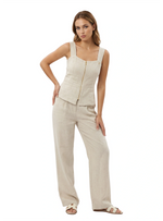 PANTALÓN ESTILO CLÁSICO EN LINO SEMILLA 8346