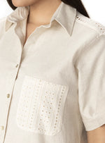 VESTIDO BLUSÓN MIDI EN LINO SEMILLA 8191