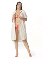 VESTIDO BLUSÓN MIDI EN LINO SEMILLA 8191