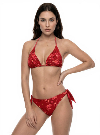 BIKINI SET: TRIÁNGULO + PANTY AMARRE LATERAL. ESTAMPADO LUNEC. 5119