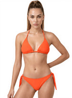 BIKINI SET: TRIÁNGULO + PANTY AMARRE LATERAL. NARANJA CADMIO. MARCA SANDORATTO. 5118