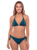 BIKINI SET: TRIÁNGULO + PANTY AMARRE LATERAL. PETRÓLEO. 5120 - MARCA SANDORATTO