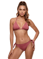 BIKINI SET: TRIÁNGULO + PANTY AMARRE LATERAL. COBRE. 5118