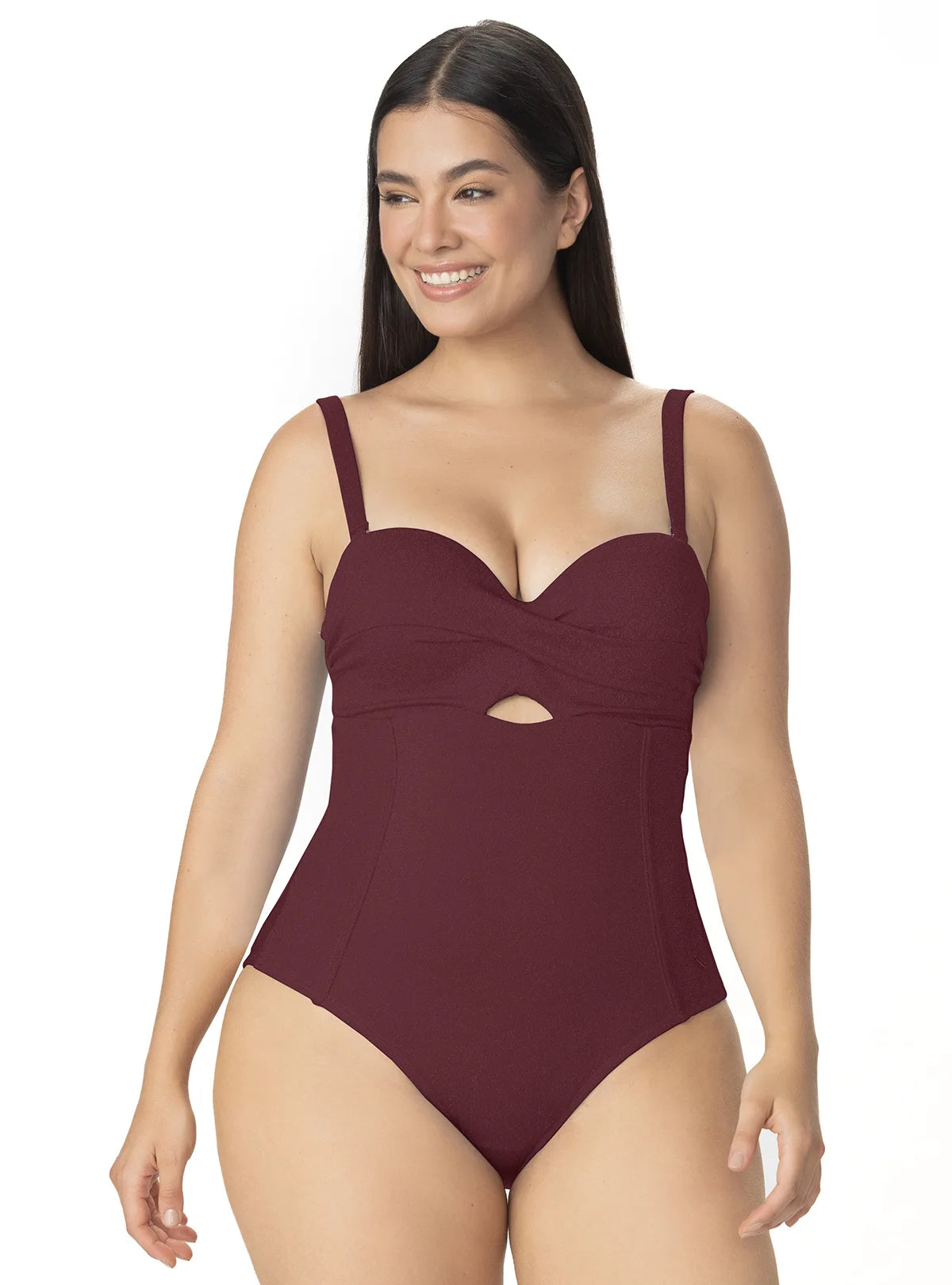 ENTERO STRAPLESS COPA REALCE ENTORCHADO MERLOT 1389