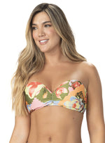 COPA STRAPLESS CON RECOGIDO ESTAMPADO LIORA 7137