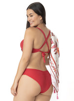 PANTY LATERAL DRAPEADO ROJO 3763