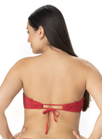 COPA STRAPLESS ENTORCHADO CON CARGADERAS REMOVIBLES ROJO 7127