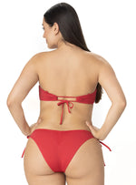 COPA STRAPLESS ENTORCHADO CON CARGADERAS REMOVIBLES ROJO 7127