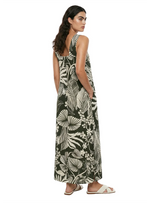 VESTIDO LARGO CON BOLSILLOS EN LINO ESTAMPADO SELVÁTICA 8350