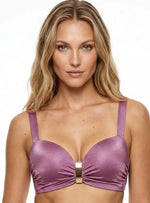 TOP COPA REALCE CON ARO ESTILO STRAPLESS ROSA MALVA 7166
