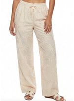PANTALÓN ESTILO CLÁSICO EN ALGODÓN BORDADO DE PALMERAS 8319