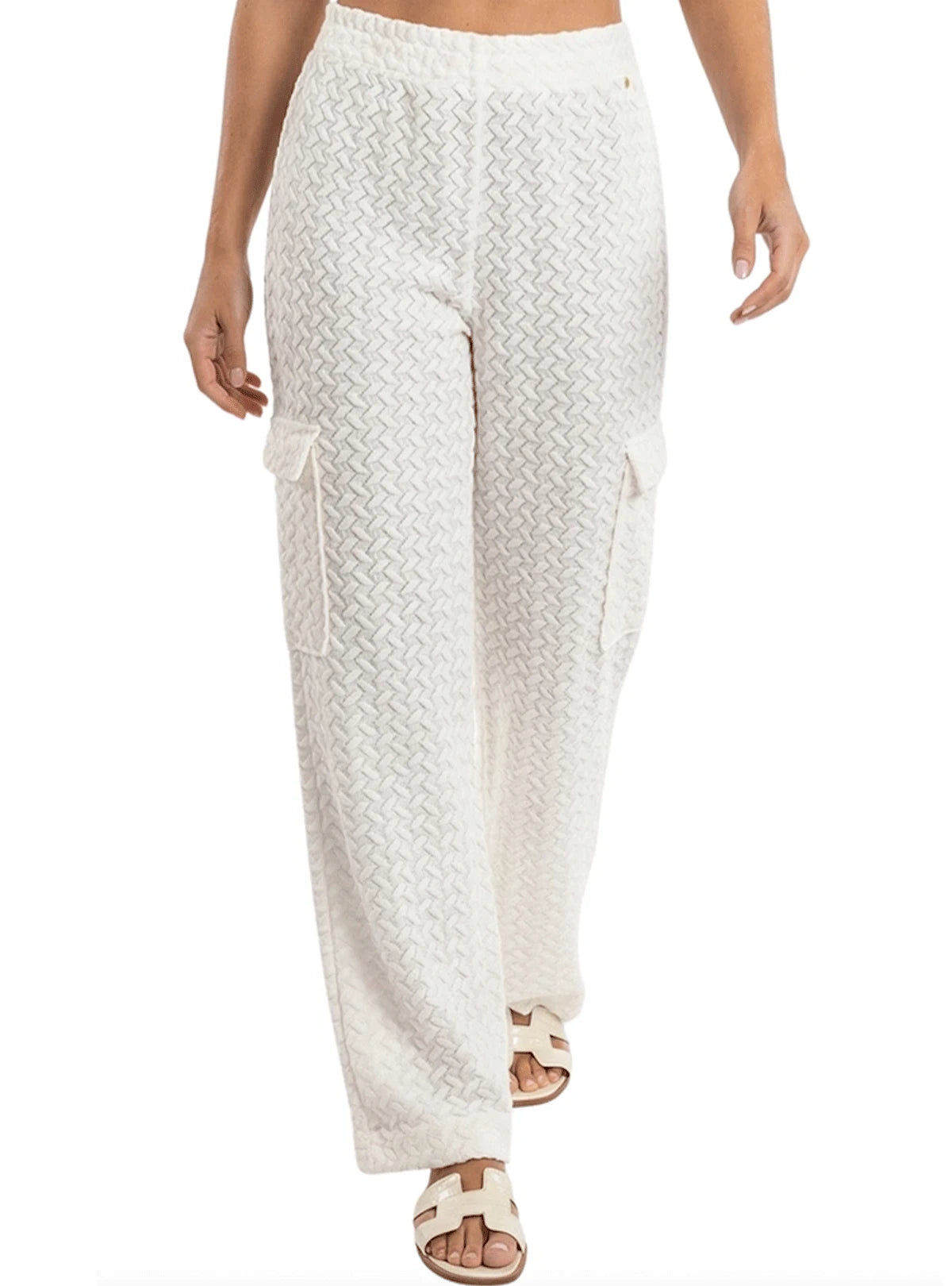 PANTALÓN ESTILO CARGO EN CROCHET MARFIL 8305