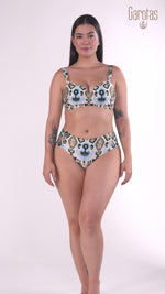 COPA STRAPLESS CON RECOGIDO ESTAMPADO CIARA 7139