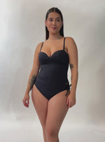 Panty Medio Alto drapeado con laterales ajustables 3732 Negro