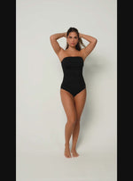 Entero Strapless Drapeado 1361 - Negro