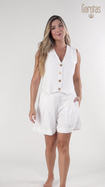 CHALECO EN LINO MARFIL 8194