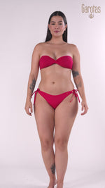 COPA STRAPLESS ENTORCHADO CON CARGADERAS REMOVIBLES ROJO 7127