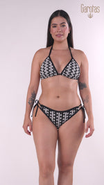 PANTY AMARRE LATERAL CROCHET ZIGZAG NEGRO. 3777